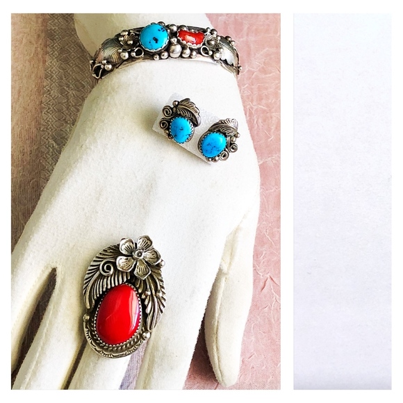 Vintage Jewelry Navajo Rose Castillo Sterling Turquoise Bracelet